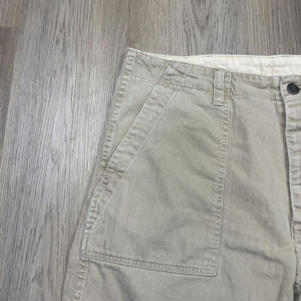Polo Ralph Lauren Shorts Mens 33 Khaki Drill Cargo Herringbone Utility Workwear - Picture 3 of 14